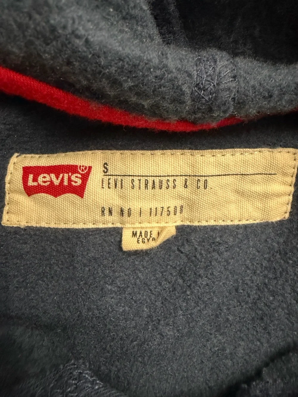 Levi's Men's Navy, White & Red Colorblock Pullover Hoodie - Picture 3 of 3